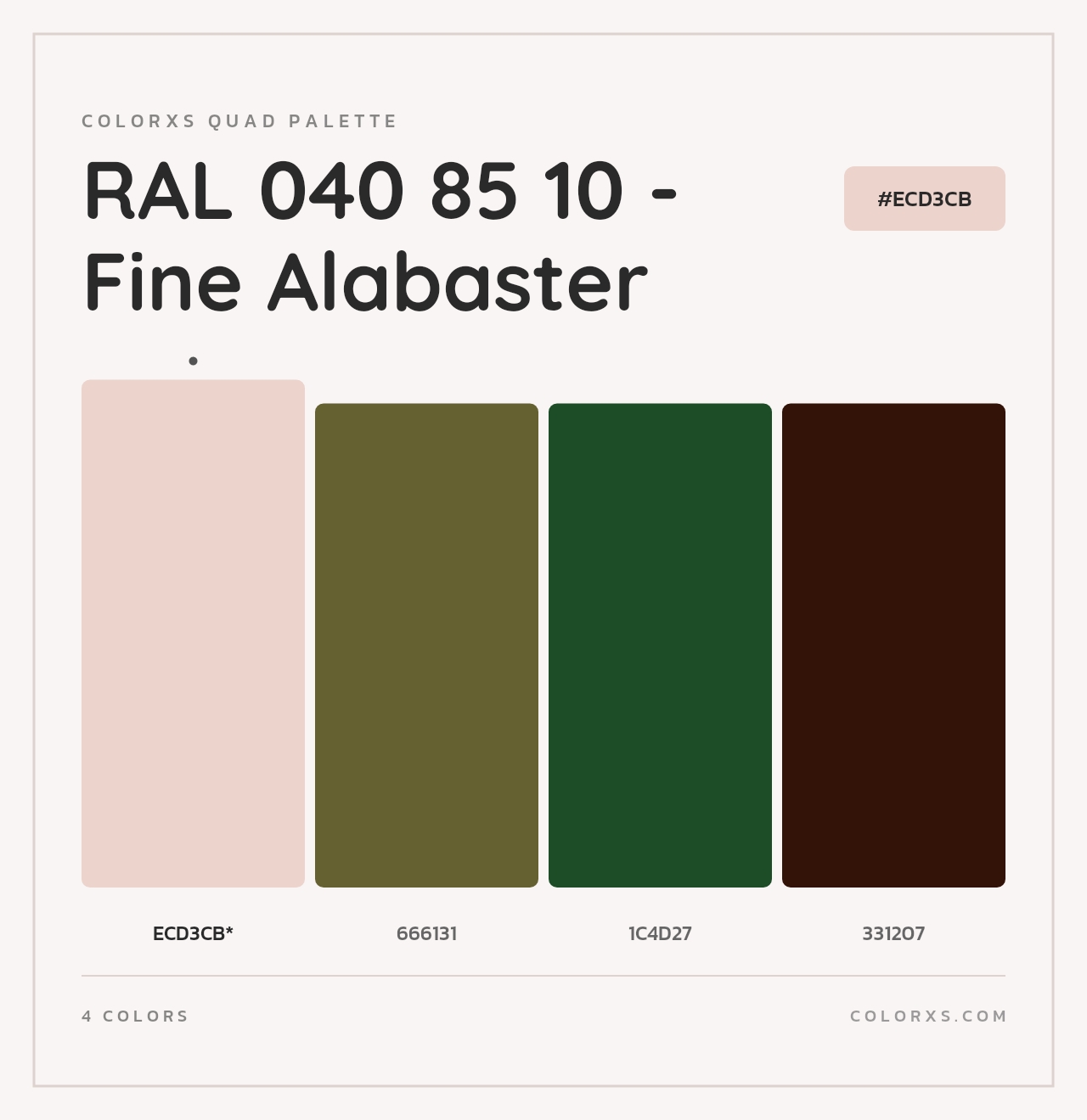 RAL 040 85 10 - Fine Alabaster - Colorxs Quad Palette