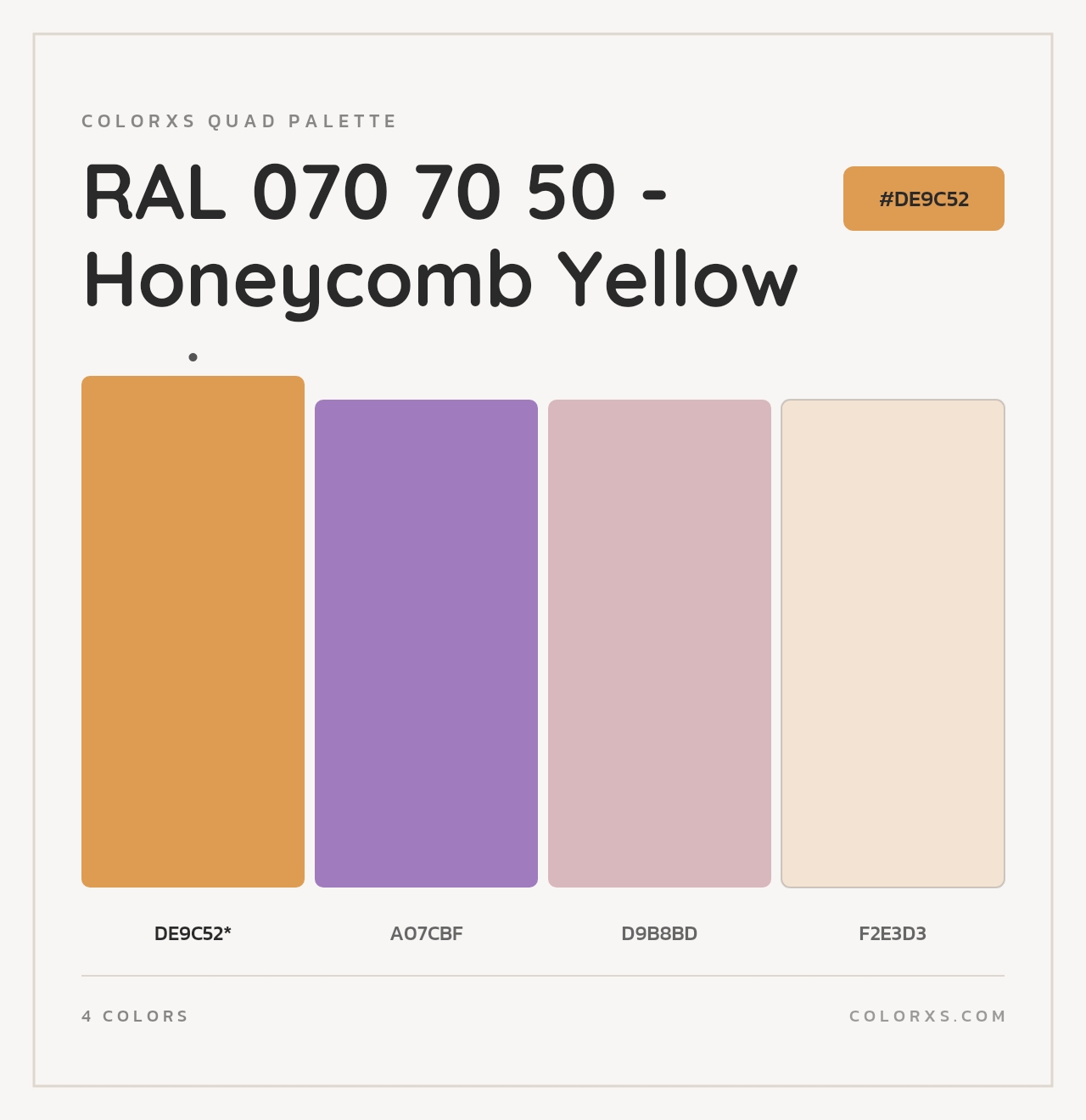 RAL 070 70 50 - Honeycomb Yellow - Colorxs Quad Palette