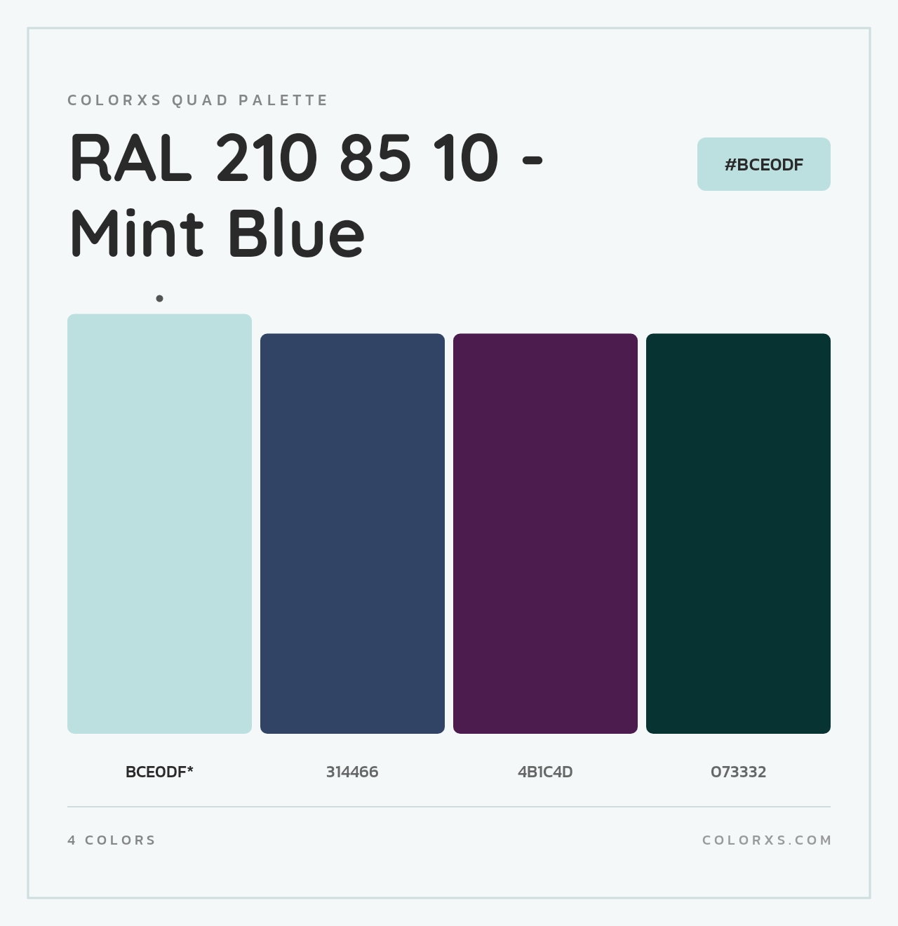 RAL 210 85 10 - Mint Blue - Colorxs Quad Palette