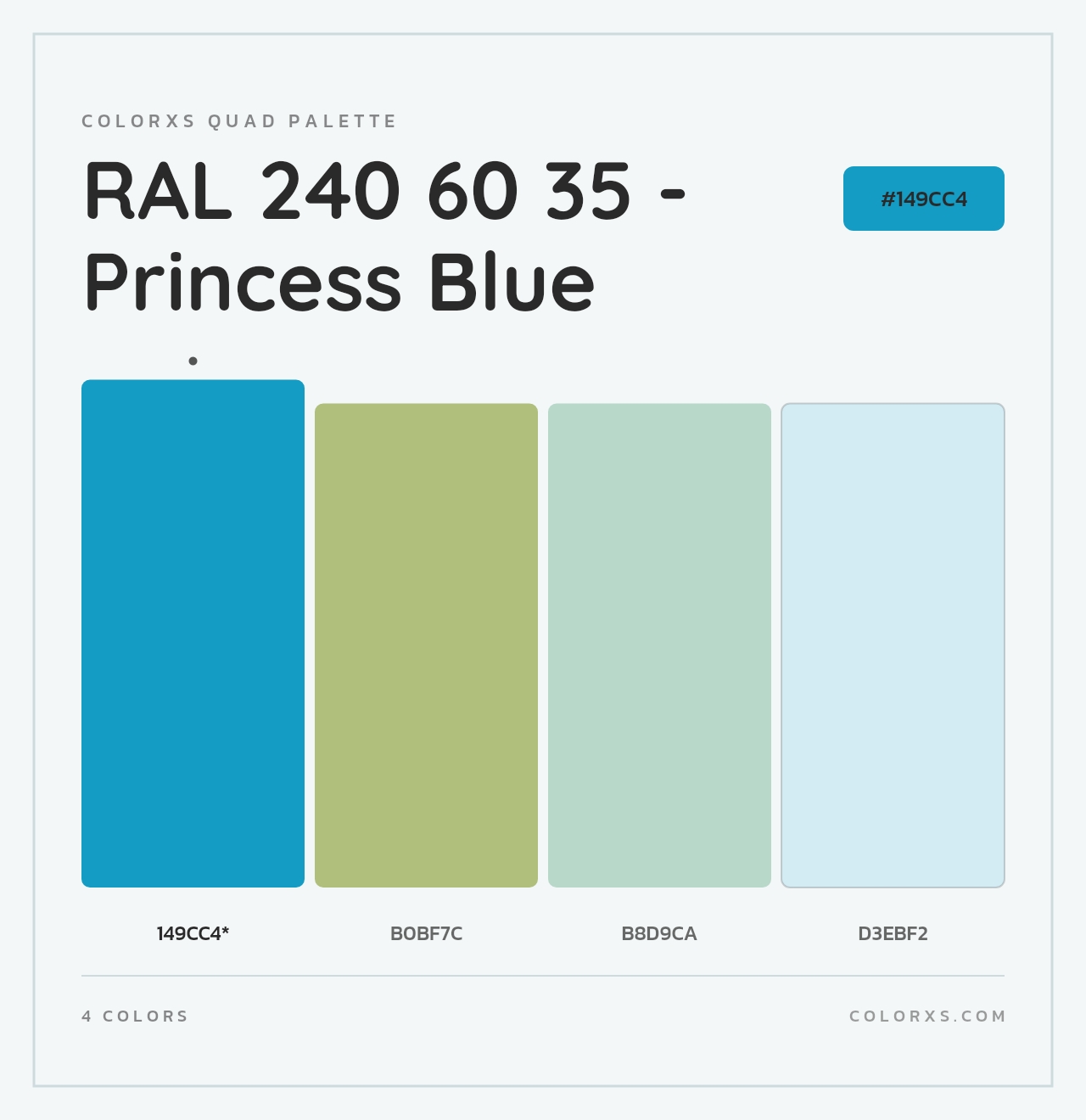 RAL 240 60 35 - Princess Blue - Colorxs Quad Palette