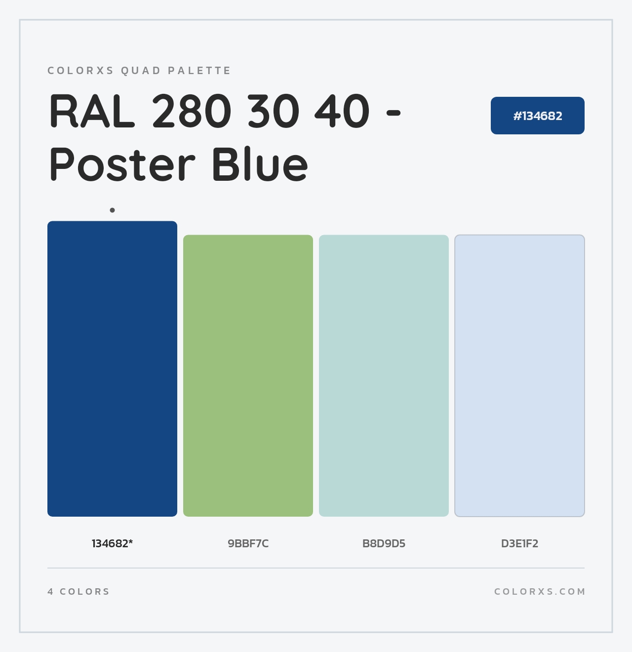 RAL 280 30 40 - Poster Blue - Colorxs Quad Palette
