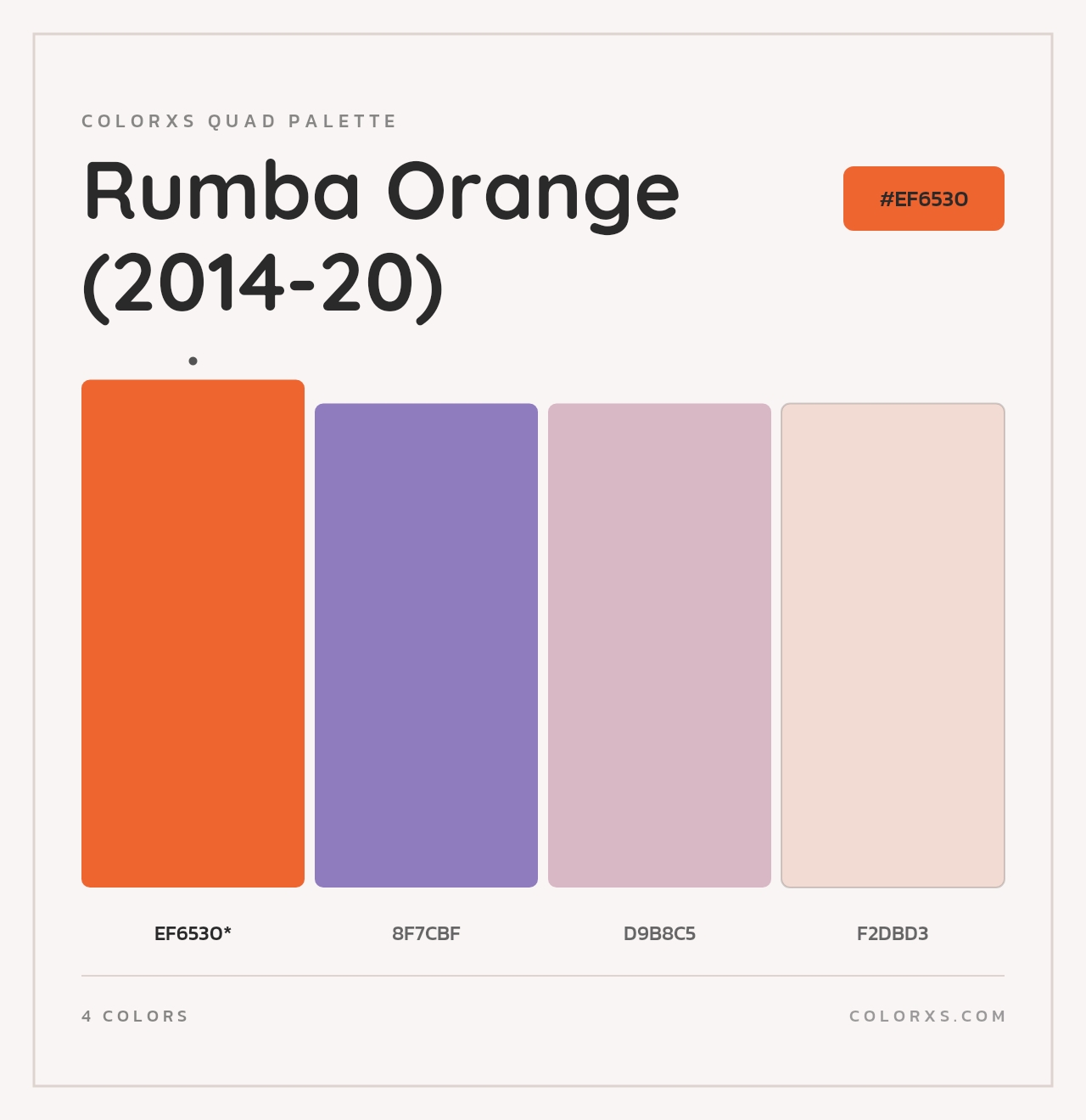 Rumba Orange (2014-20) - Colorxs Quad Palette