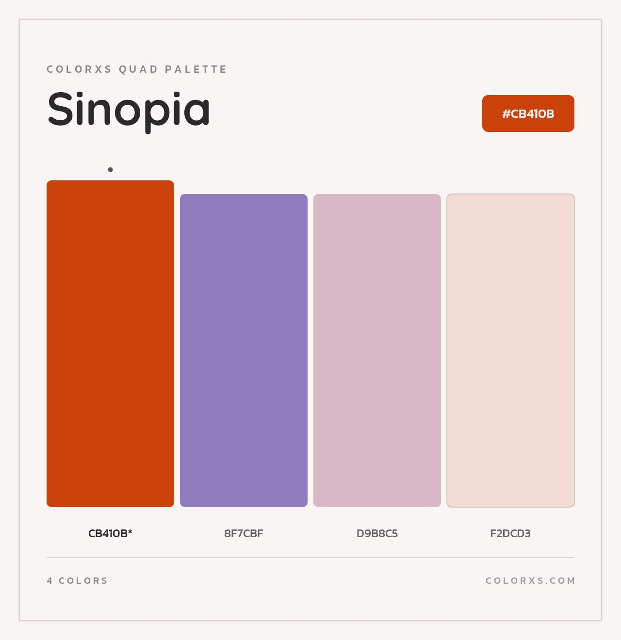 Sinopia - Colorxs Quad Palette