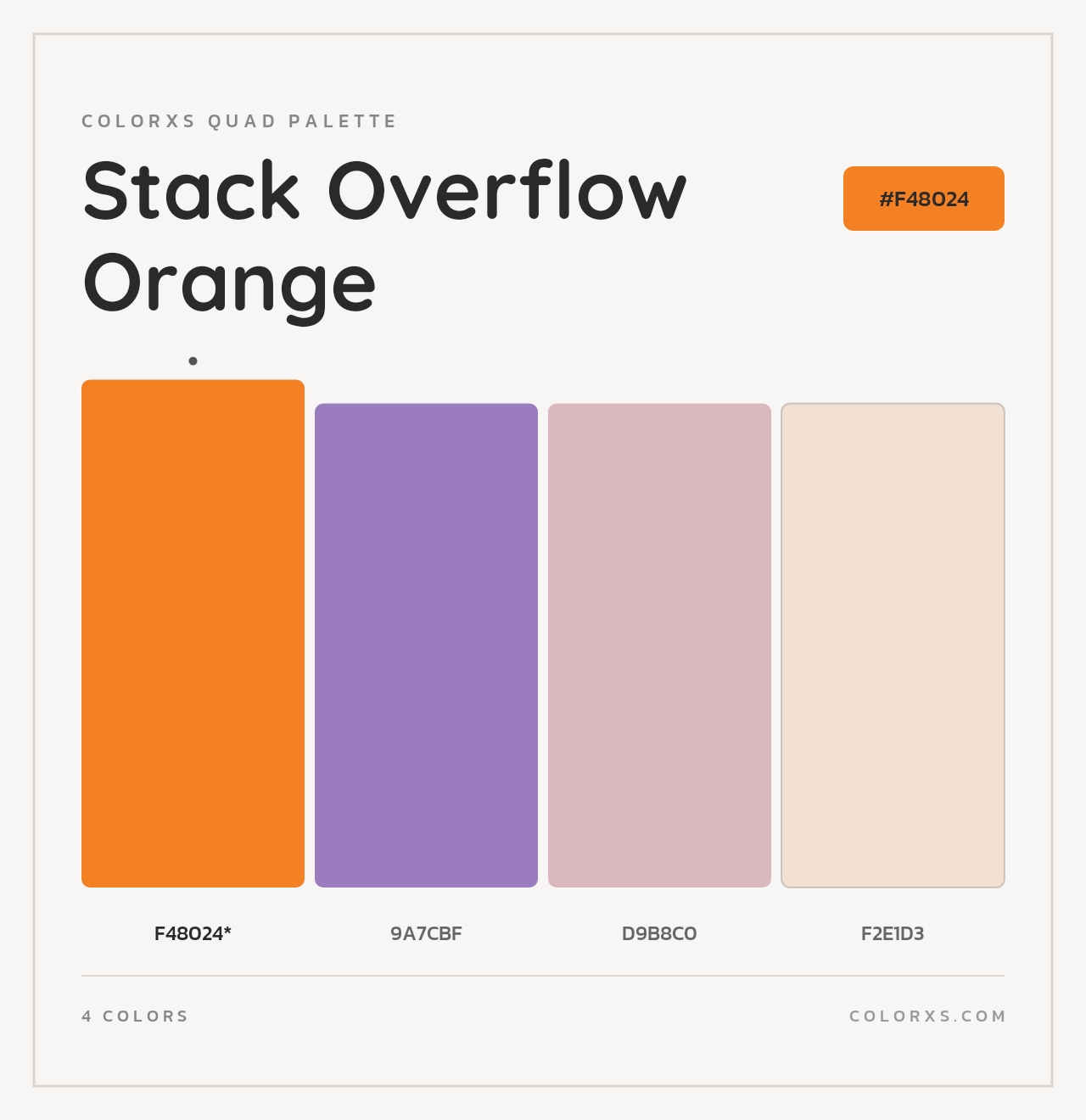 Stack Overflow Orange - Colorxs Quad Palette
