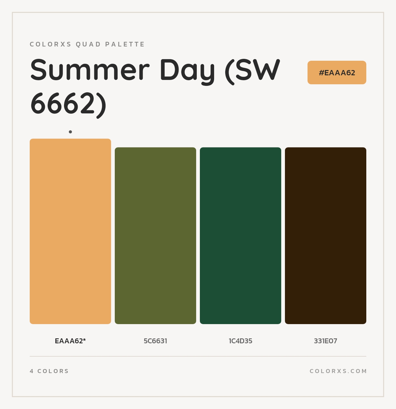Summer Day (SW 6662) - Colorxs Quad Palette