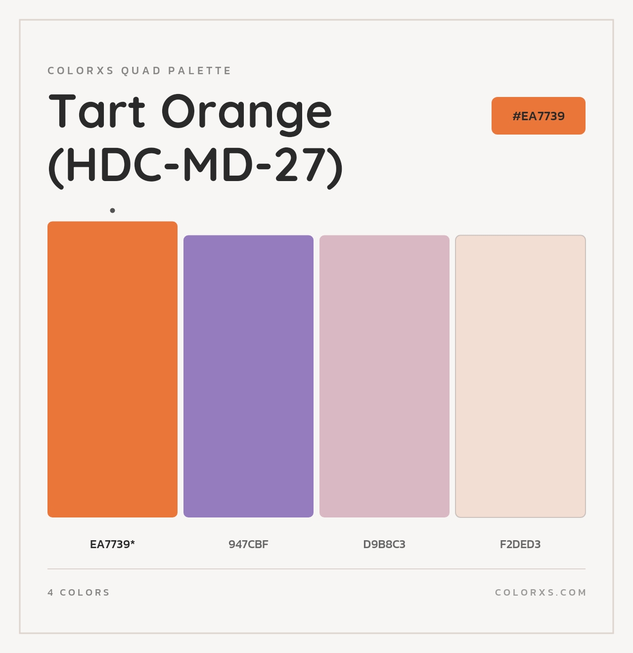 Tart Orange (HDC-MD-27) - Colorxs Quad Palette