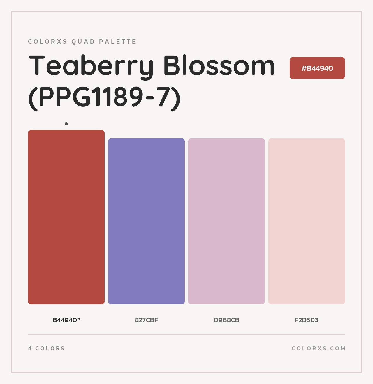 Teaberry Blossom (PPG1189-7) - Colorxs Quad Palette