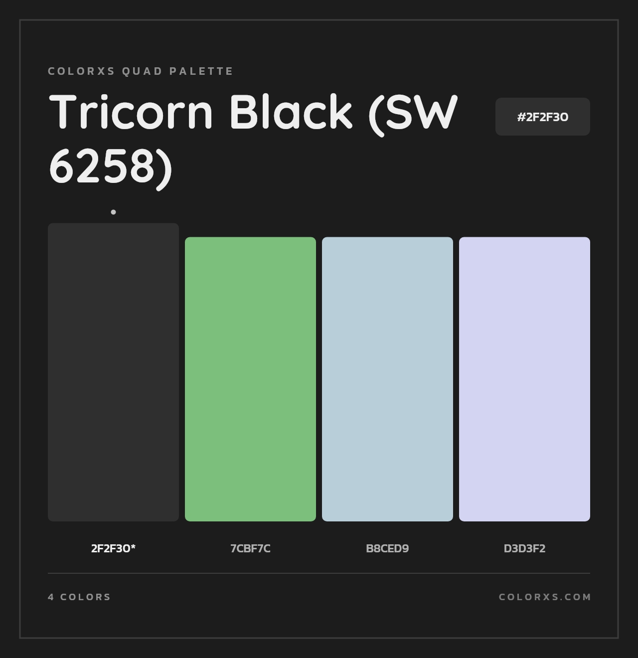 Tricorn Black (SW 6258) - Colorxs Quad Palette