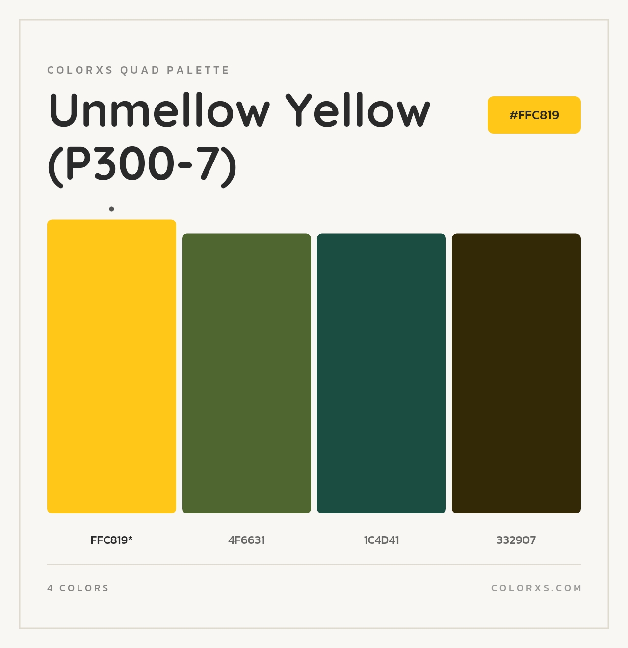 Unmellow Yellow (P300-7) - Colorxs Quad Palette