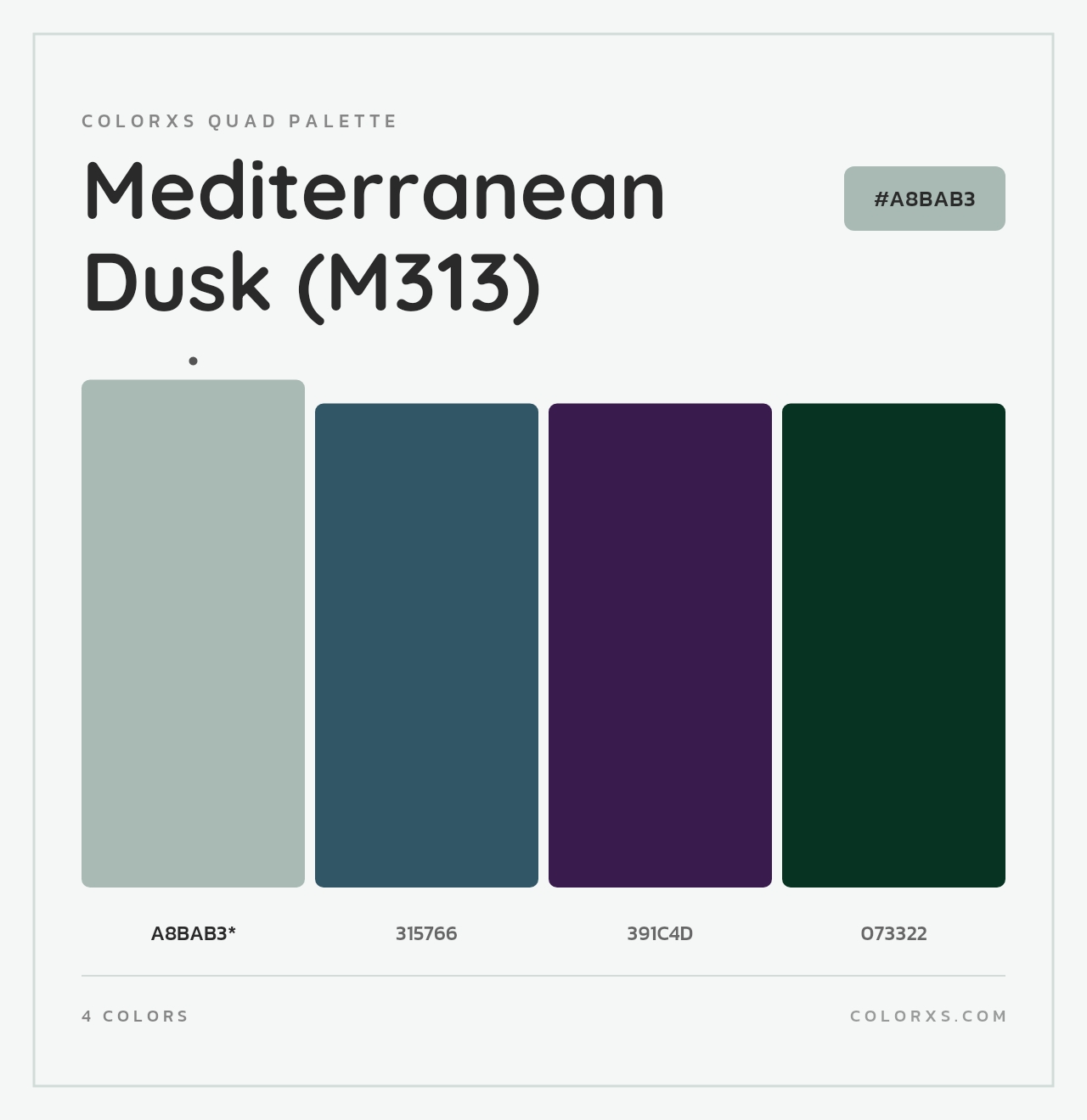 Mediterranean Dusk (M313) - Colorxs Quad Palette