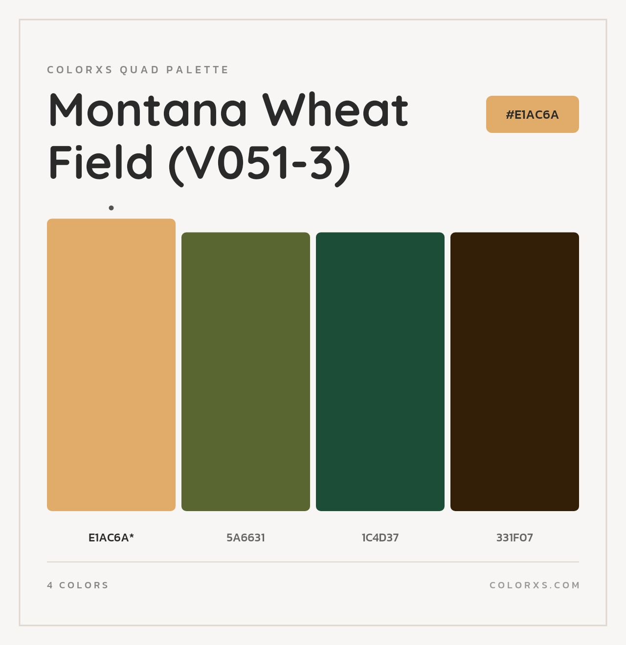 Montana Wheat Field (V051-3) - Colorxs Quad Palette