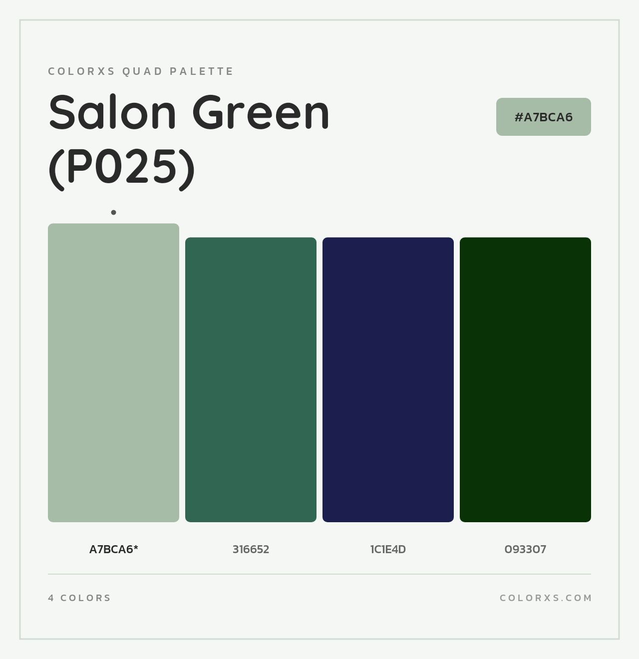 Salon Green (P025) - Colorxs Quad Palette