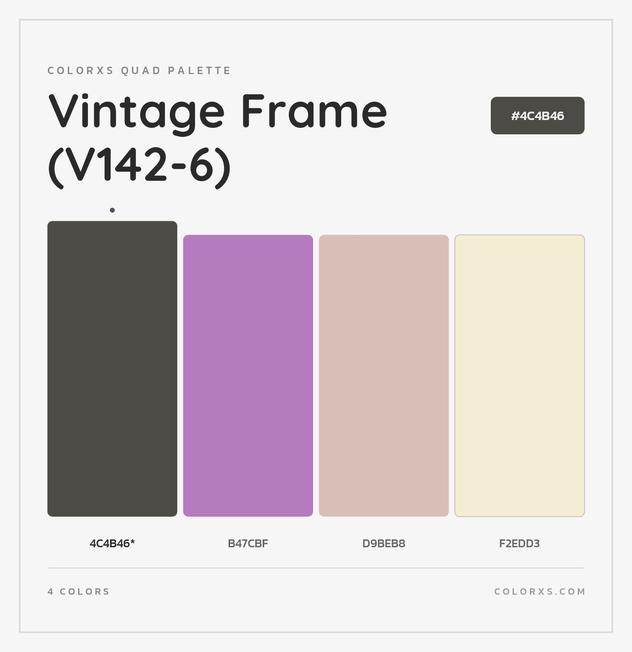 Vintage Frame (V142-6) - Colorxs Quad Palette
