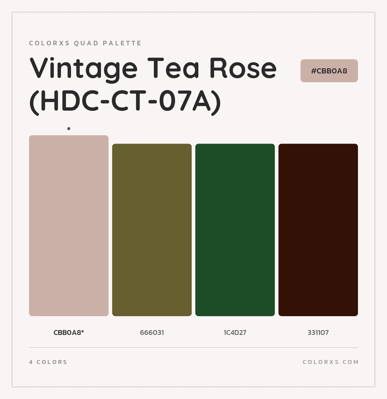 Vintage Tea Rose (HDC-CT-07A) - Colorxs Quad Palette