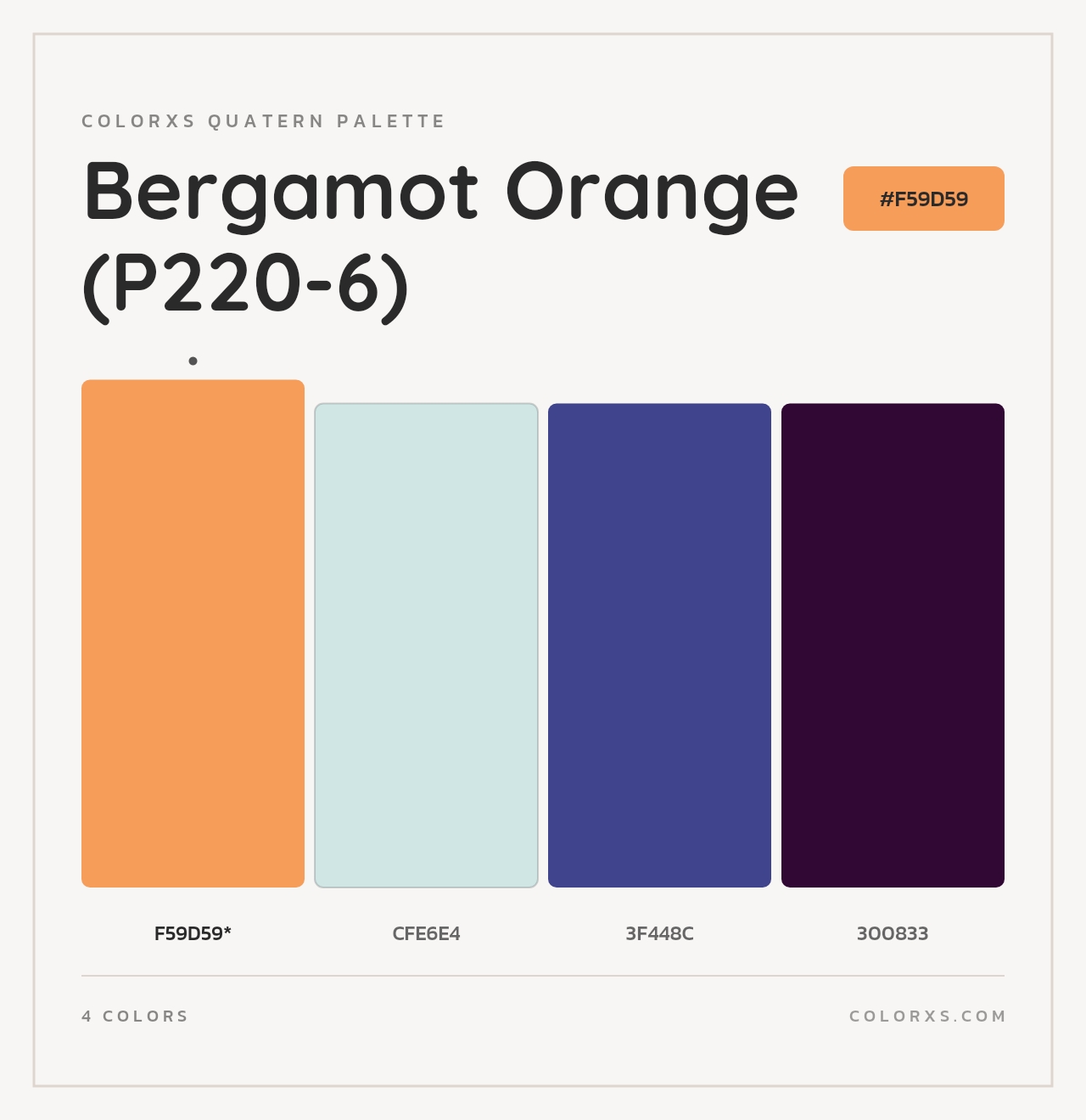 Bergamot Orange (P220-6) - Colorxs Quad Palette