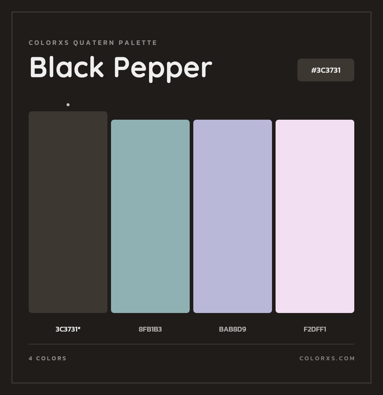 Black Pepper - Colorxs Quad Palette