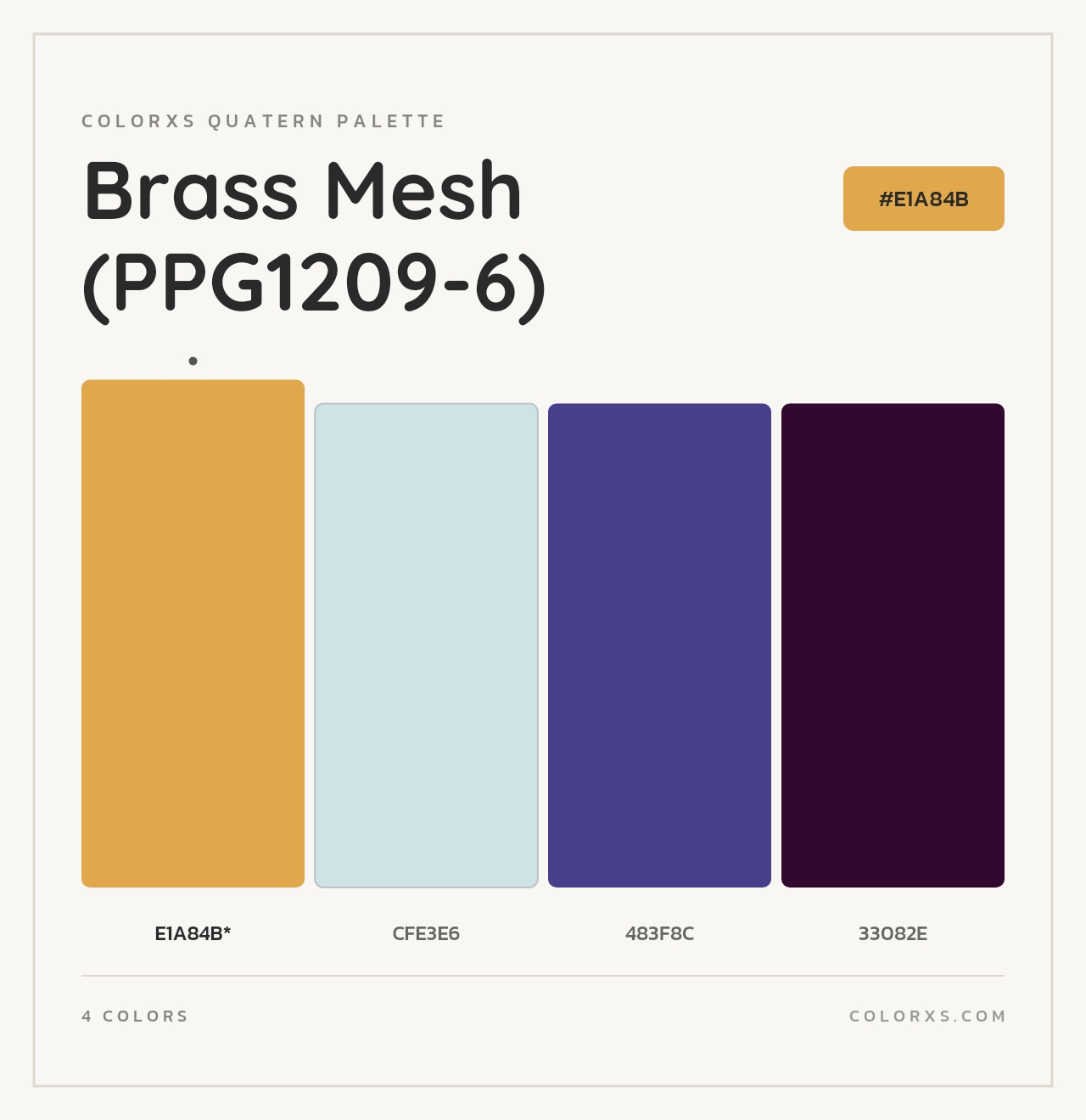 Brass Mesh (PPG1209-6) - Colorxs Quad Palette