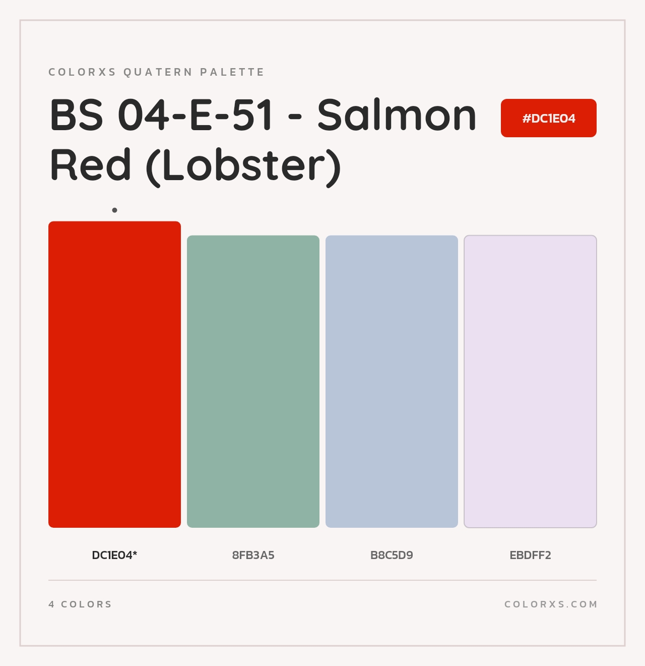 BS 04-E-51 - Salmon Red (Lobster) - Colorxs Quad Palette