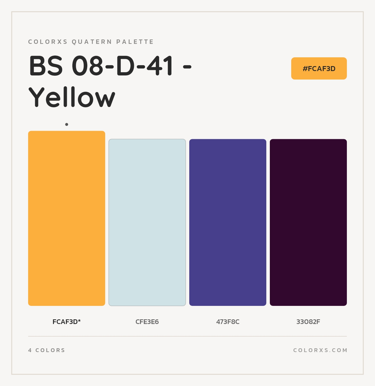 BS 08-D-41 - Yellow - Colorxs Quad Palette