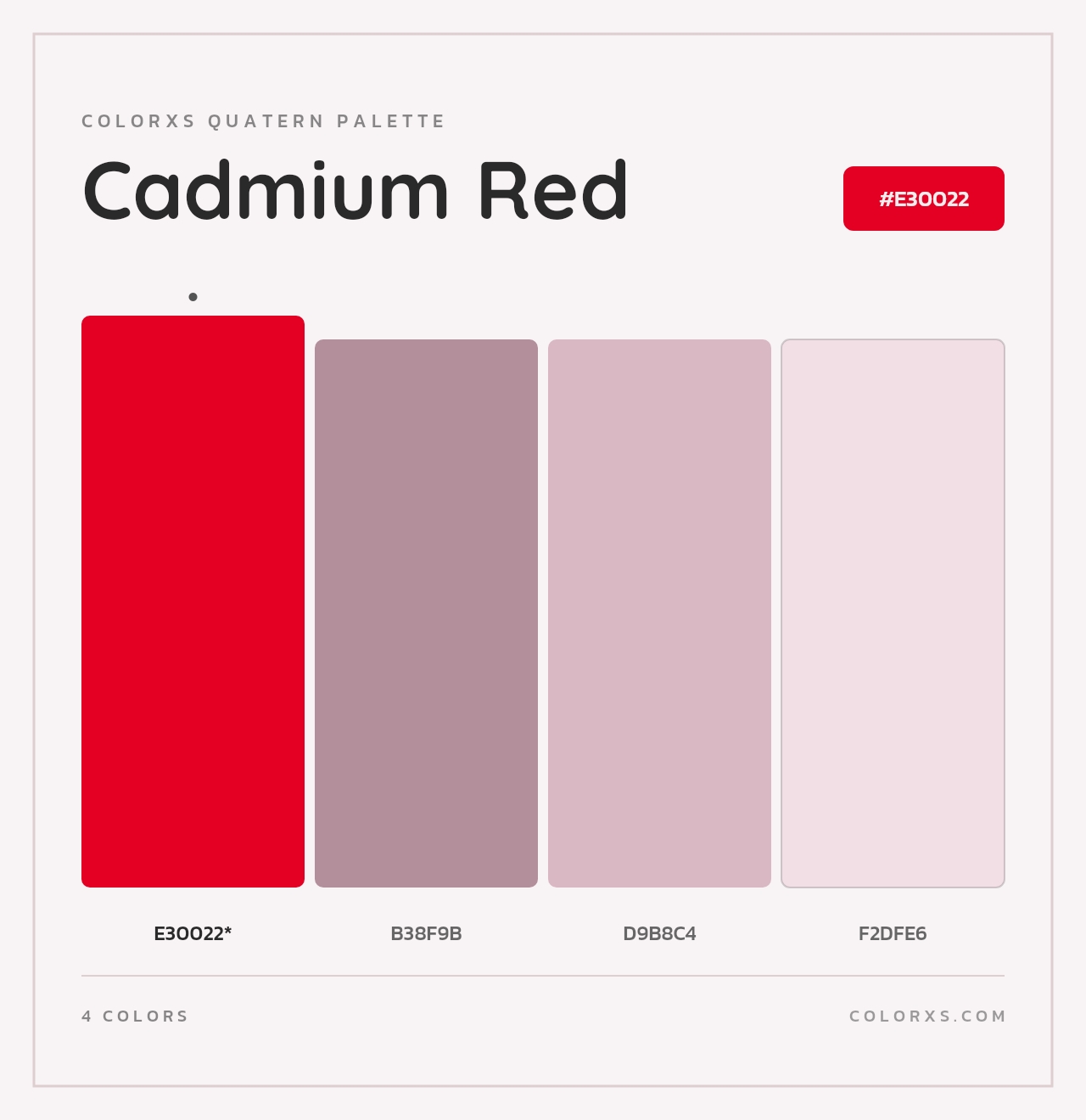 Cadmium Red - Colorxs Quad Palette