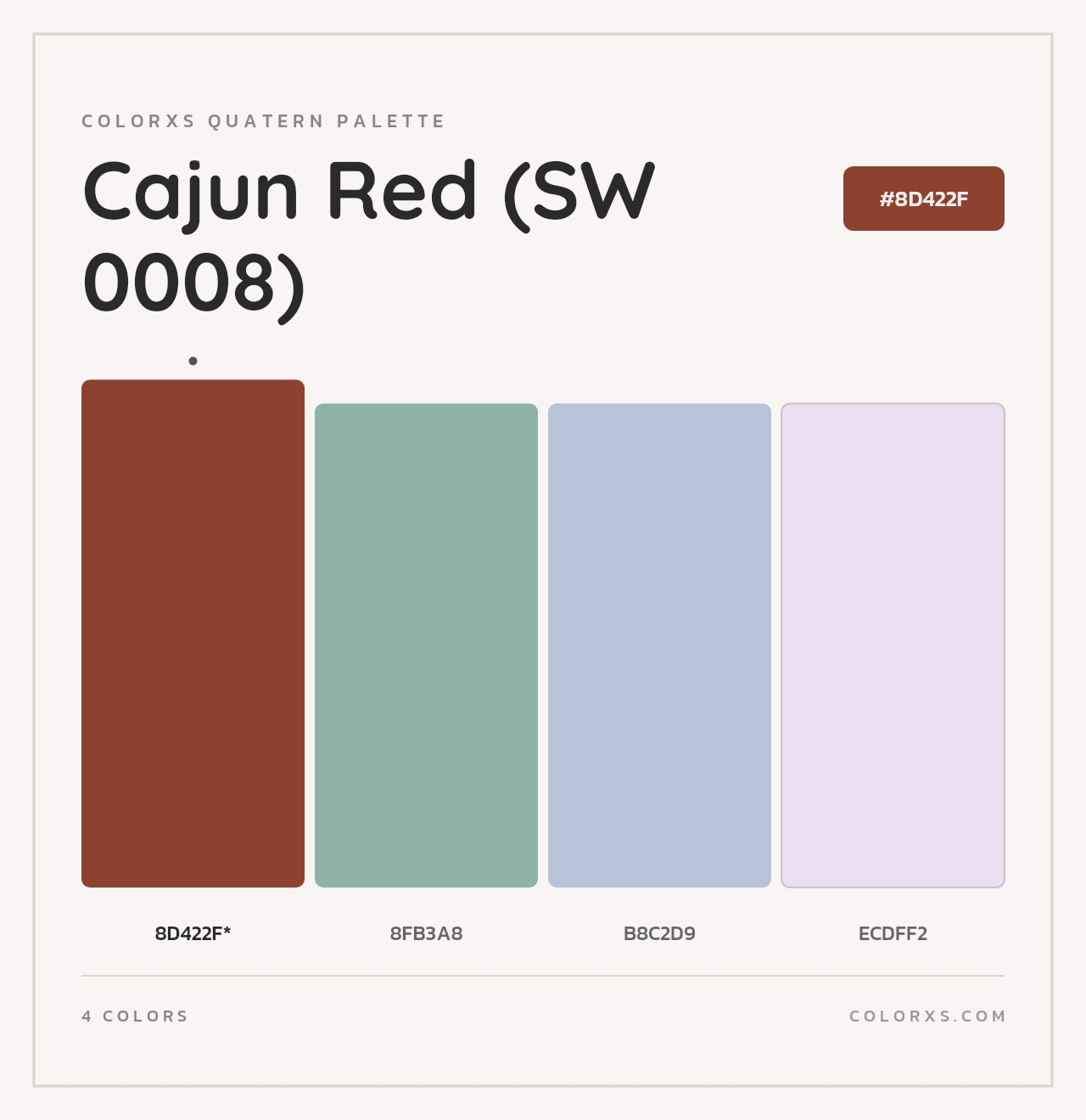 Cajun Red (SW 0008) - Colorxs Quad Palette