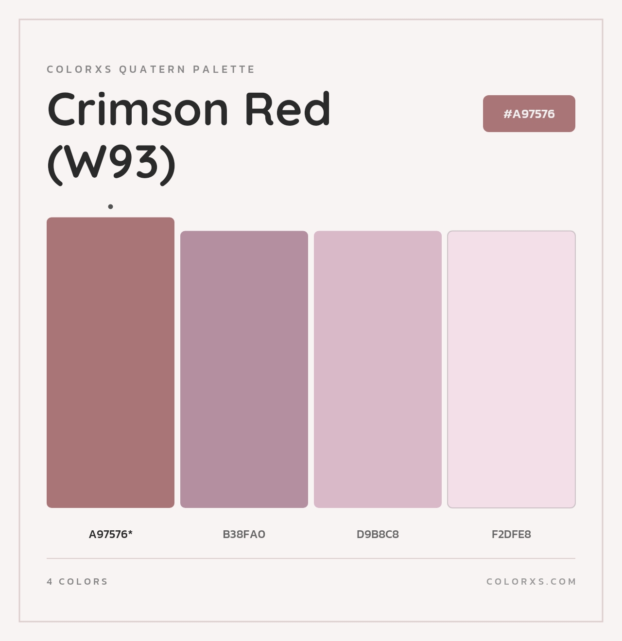 Crimson Red (W93) - Colorxs Quad Palette