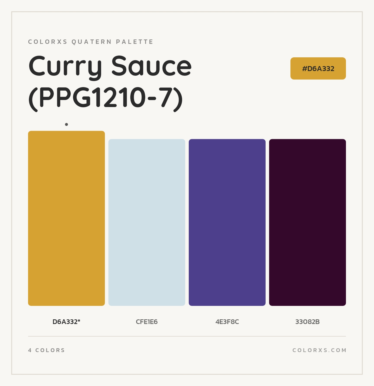 Curry Sauce (PPG1210-7) - Colorxs Quad Palette