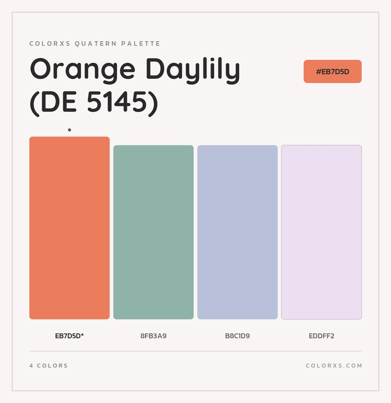 Orange Daylily (DE 5145) - Colorxs Quad Palette