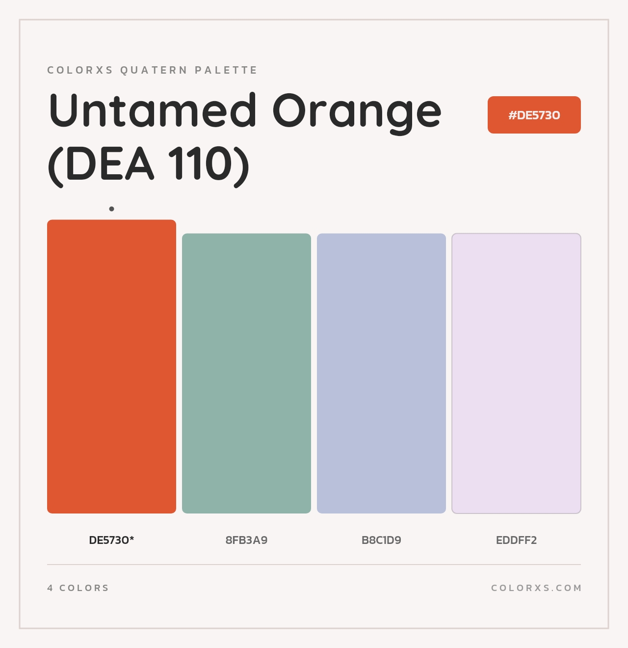 Untamed Orange (DEA 110) - Colorxs Quad Palette