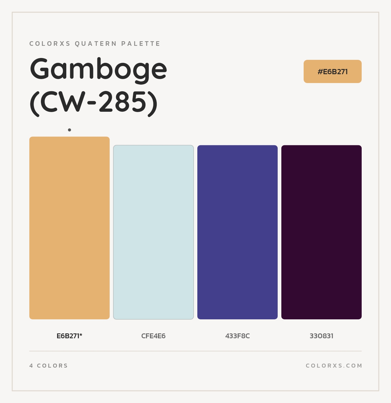 Gamboge (CW-285) - Colorxs Quad Palette