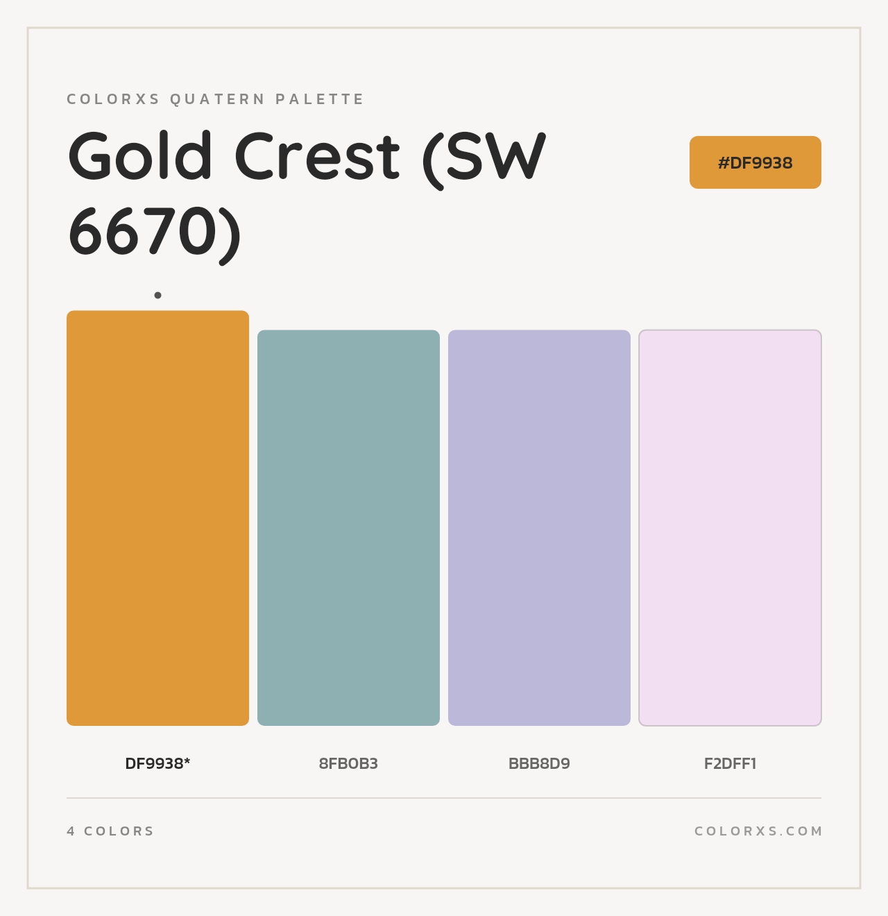 Gold Crest (SW 6670) - Colorxs Quad Palette