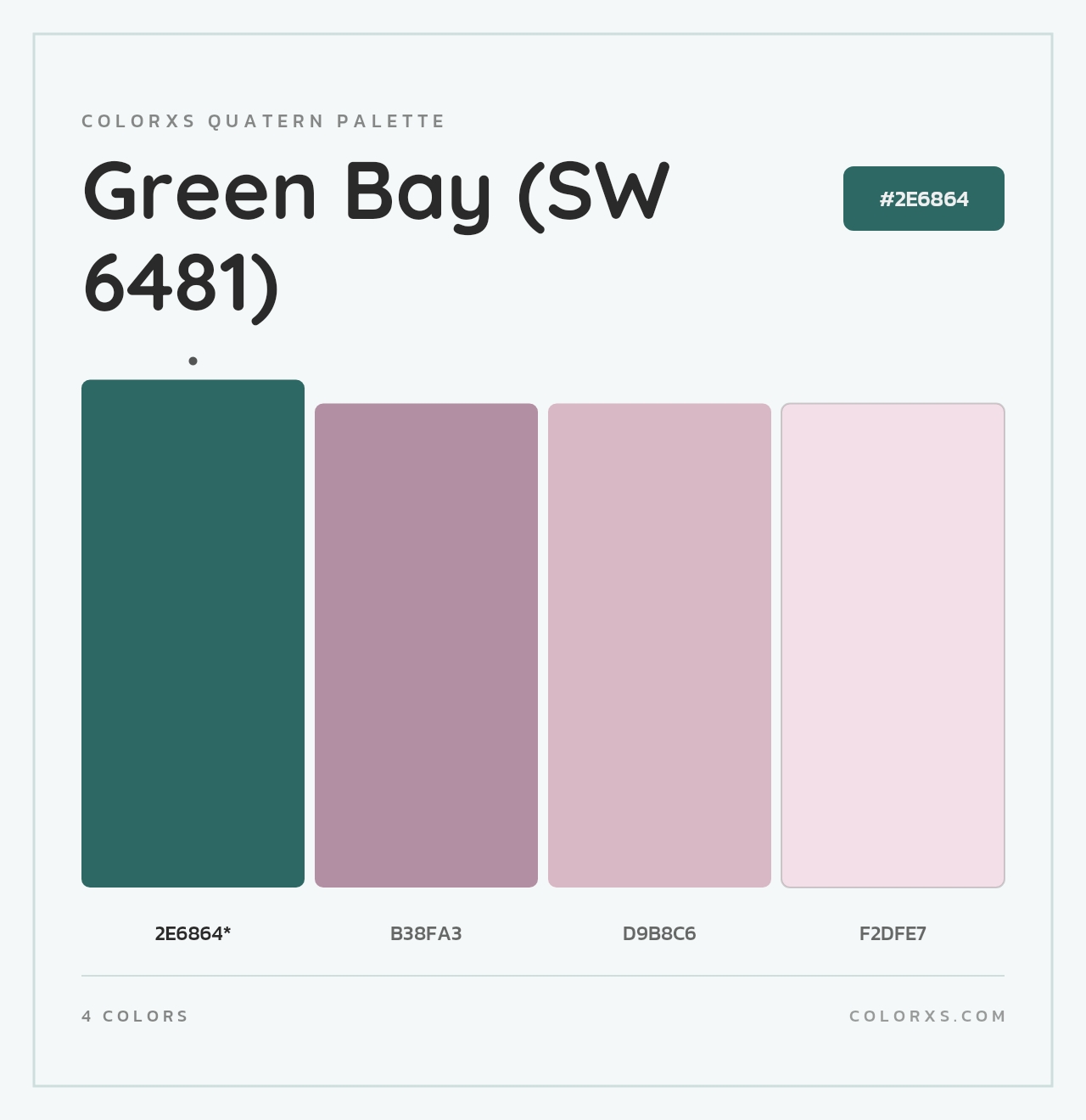 Green Bay (SW 6481) - Colorxs Quad Palette