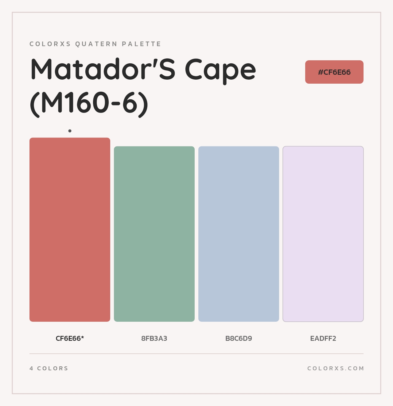 Matador'S Cape (M160-6) - Colorxs Quad Palette