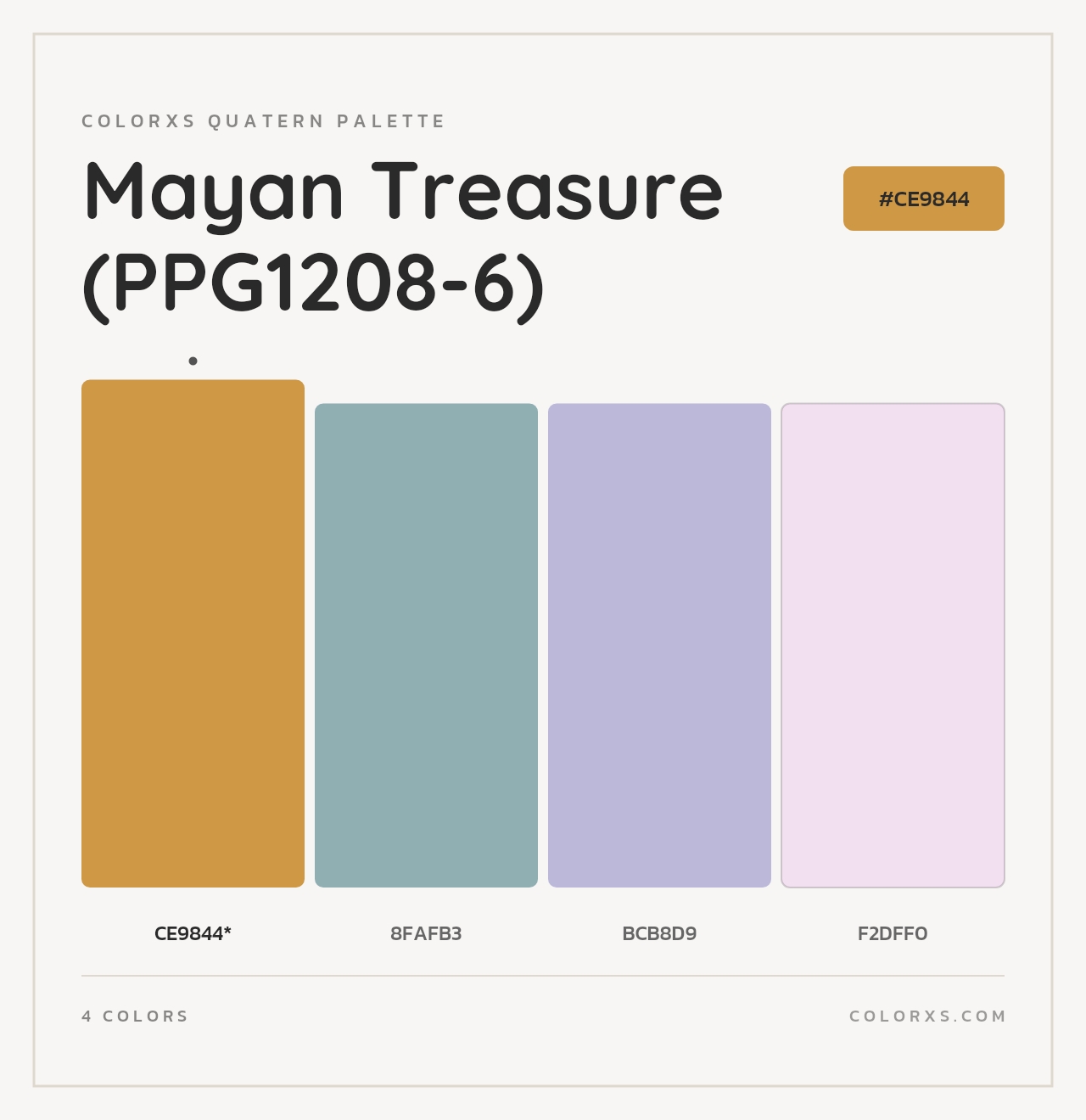 Mayan Treasure (PPG1208-6) - Colorxs Quad Palette