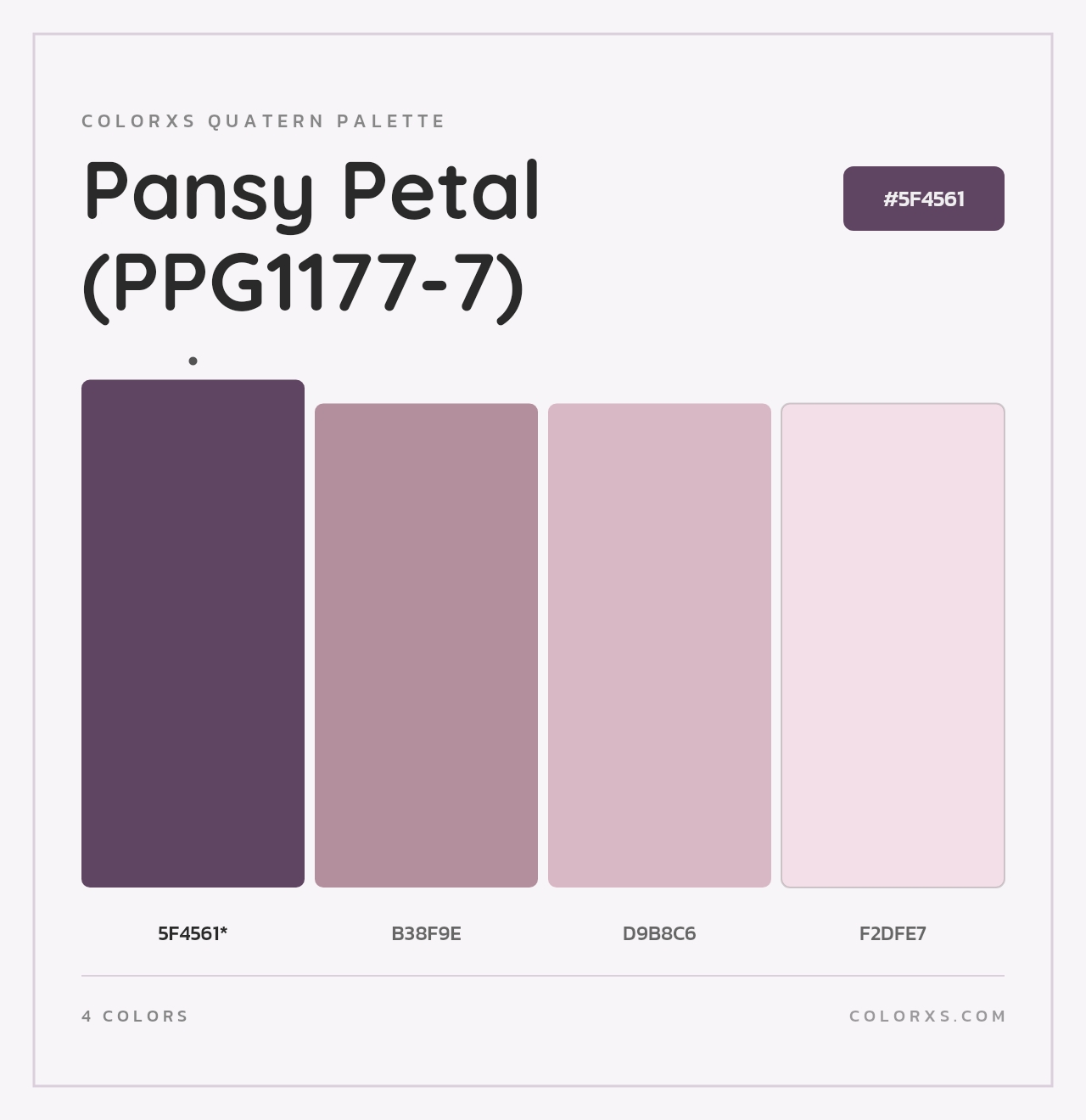 Pansy Petal (PPG1177-7) - Colorxs Quad Palette