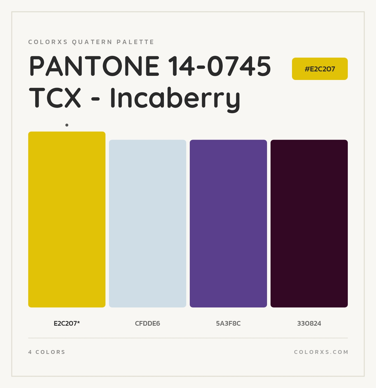PANTONE 14-0745 TCX - Incaberry - Colorxs Quad Palette