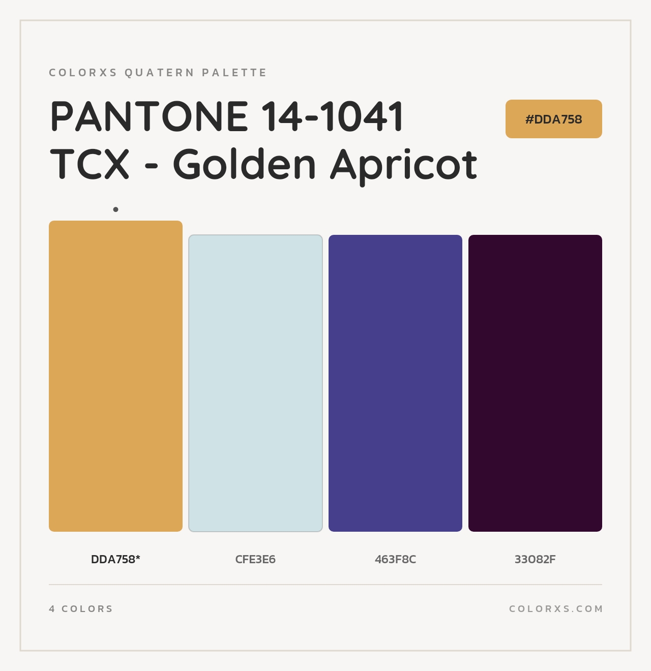 PANTONE 14-1041 TCX - Golden Apricot - Colorxs Quad Palette