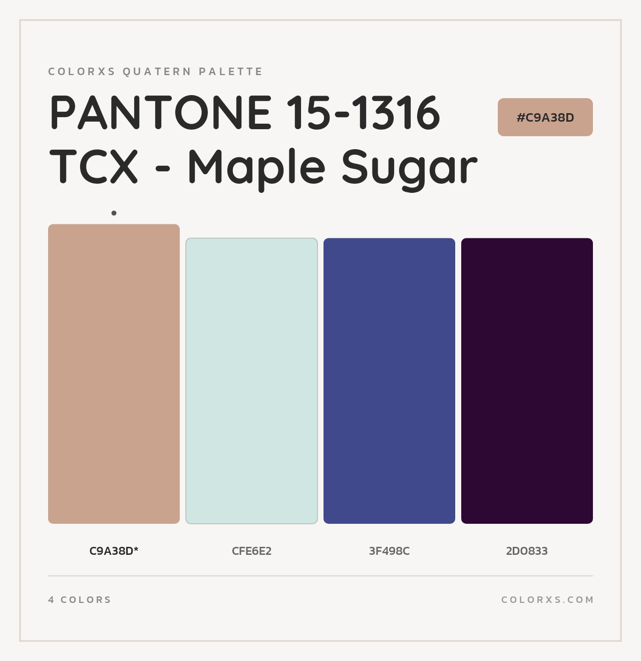 PANTONE 15-1316 TCX - Maple Sugar - Colorxs Quad Palette