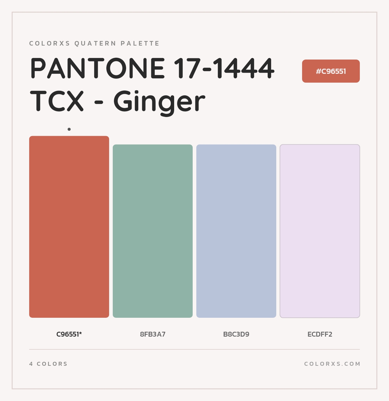 PANTONE 17-1444 TCX - Ginger - Colorxs Quad Palette