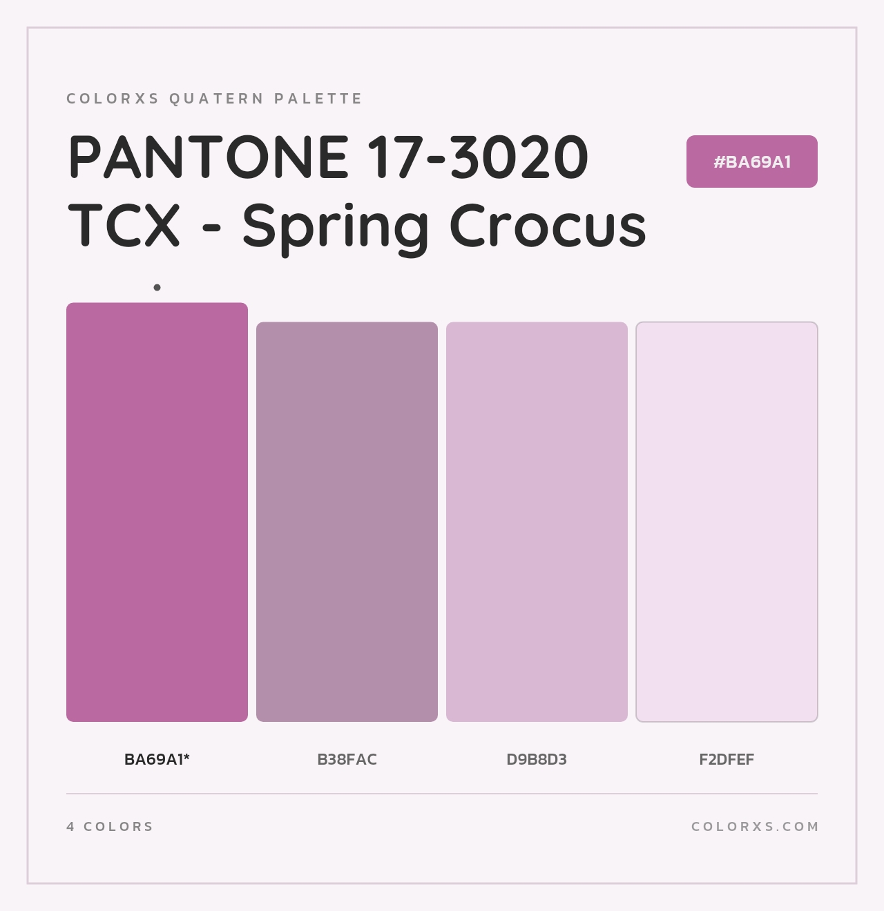 PANTONE 17-3020 TCX - Spring Crocus - Colorxs Quad Palette