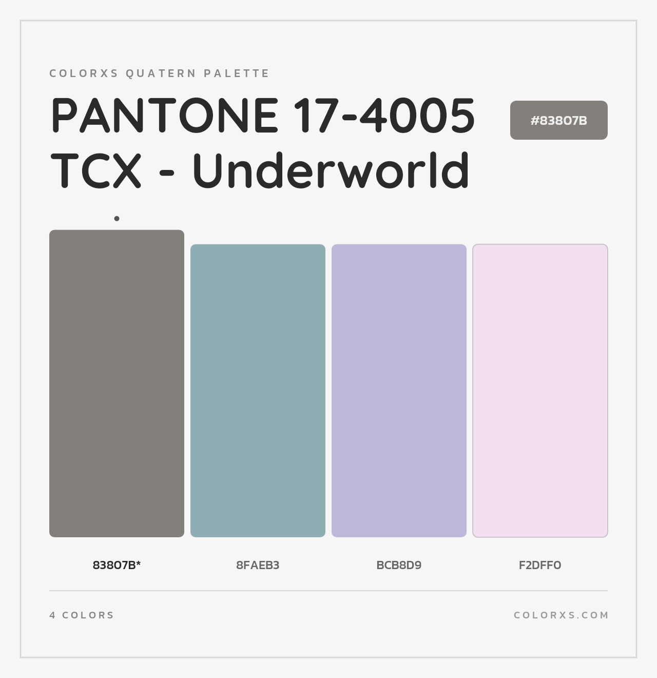 PANTONE 17-4005 TCX - Underworld - Colorxs Quad Palette