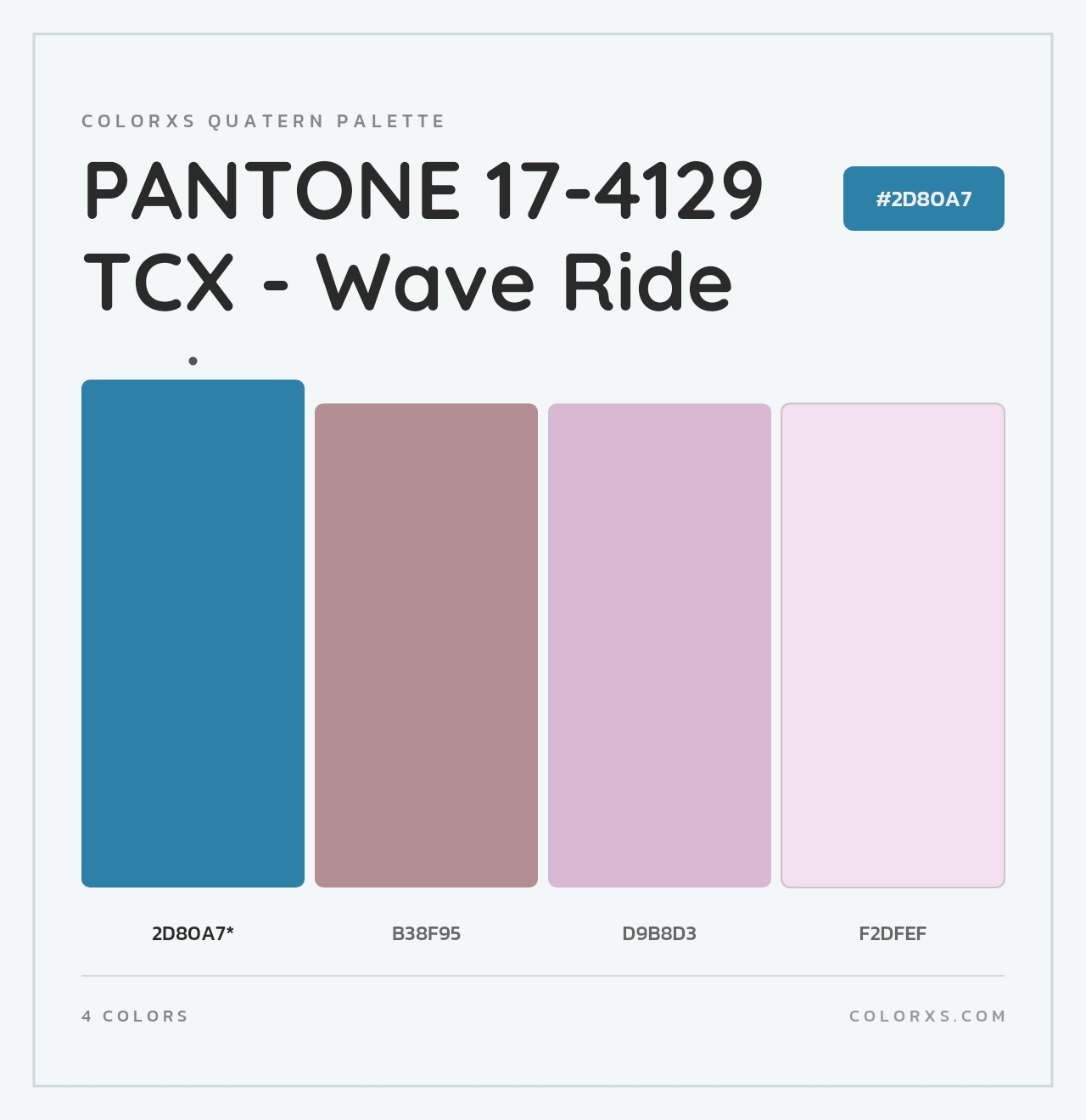 PANTONE 17-4129 TCX - Wave Ride - Colorxs Quad Palette