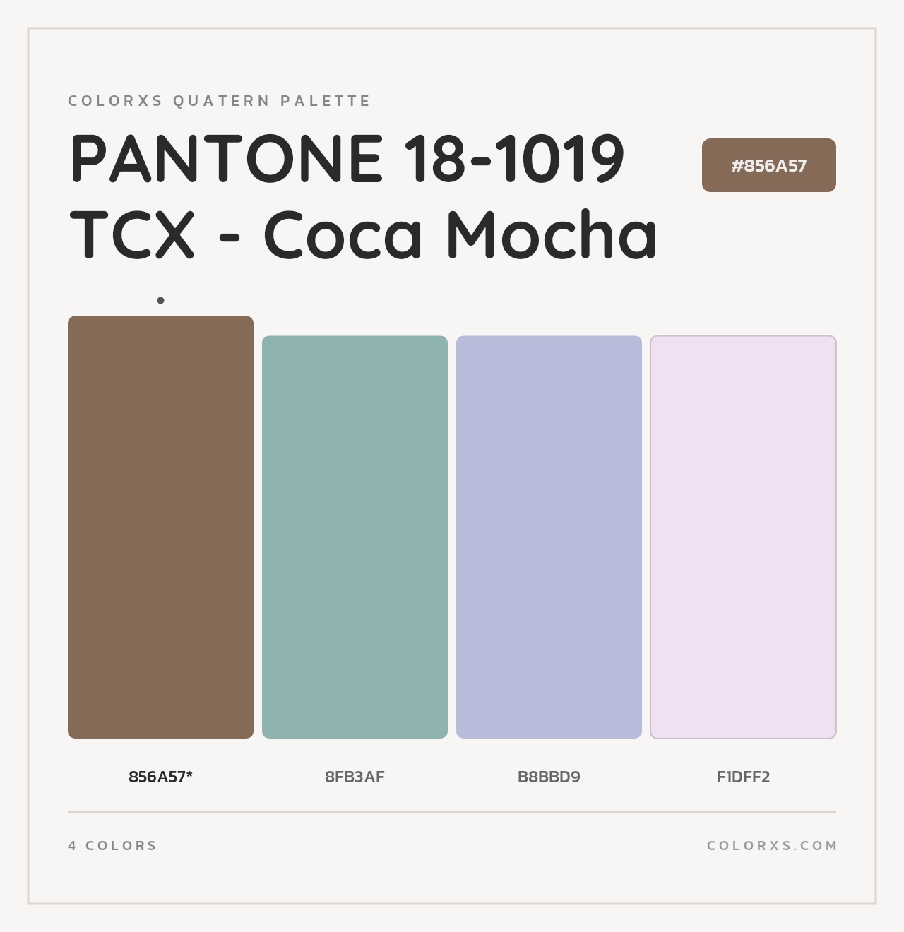 PANTONE 18-1019 TCX - Coca Mocha - Colorxs Quad Palette