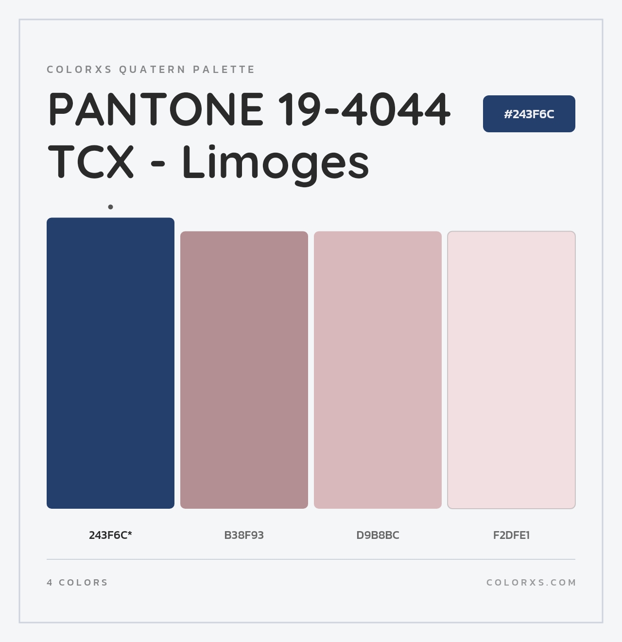 PANTONE 19-4044 TCX - Limoges - Colorxs Quad Palette