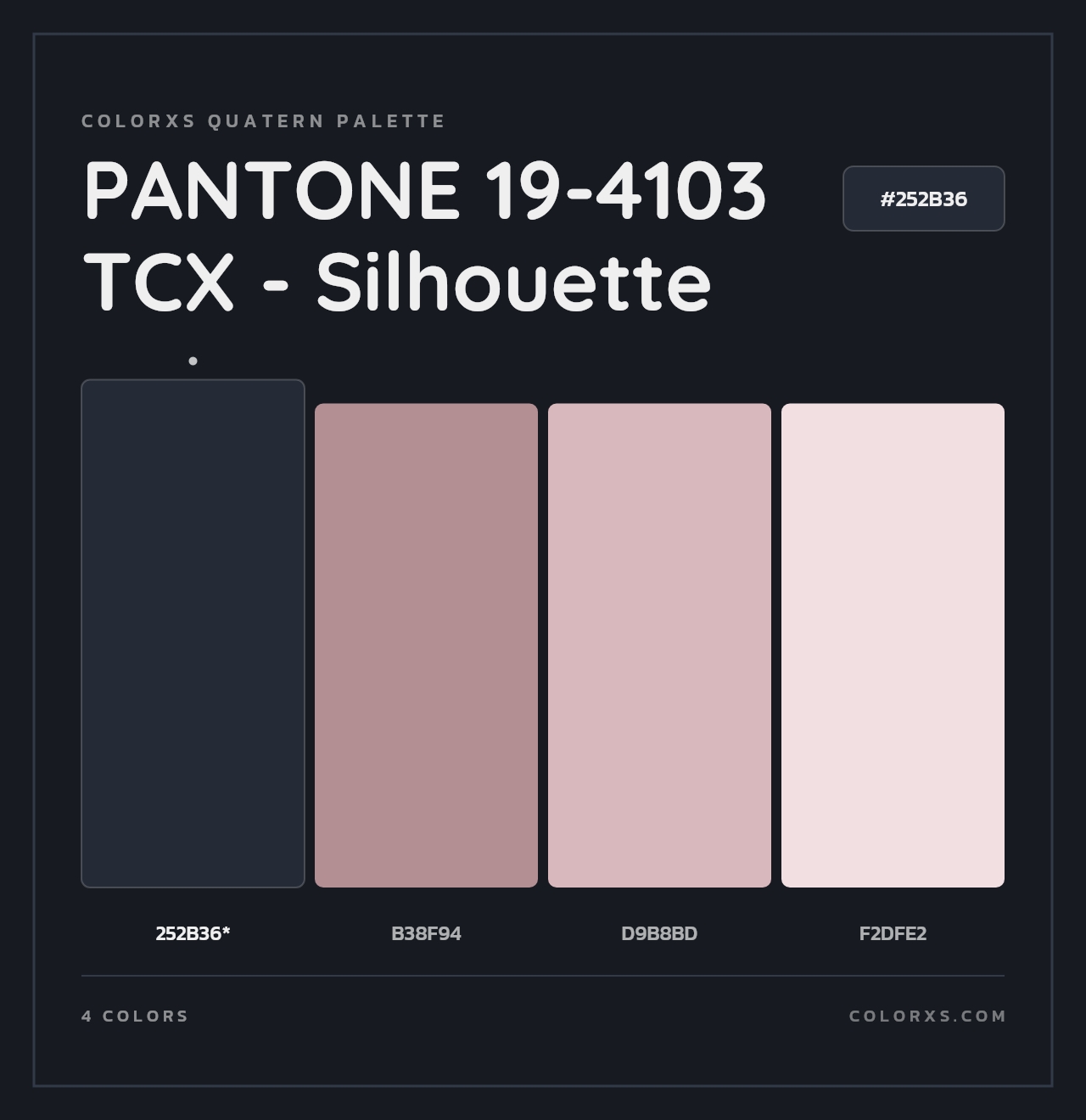 PANTONE 19-4103 TCX - Silhouette - Colorxs Quad Palette