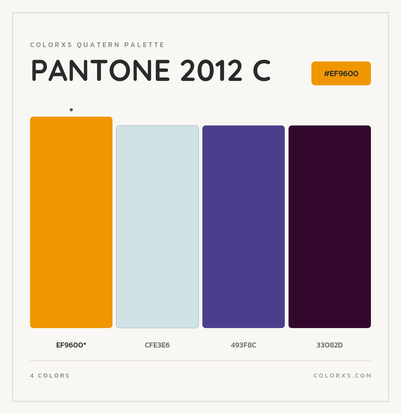 PANTONE 2012 C - Colorxs Quad Palette