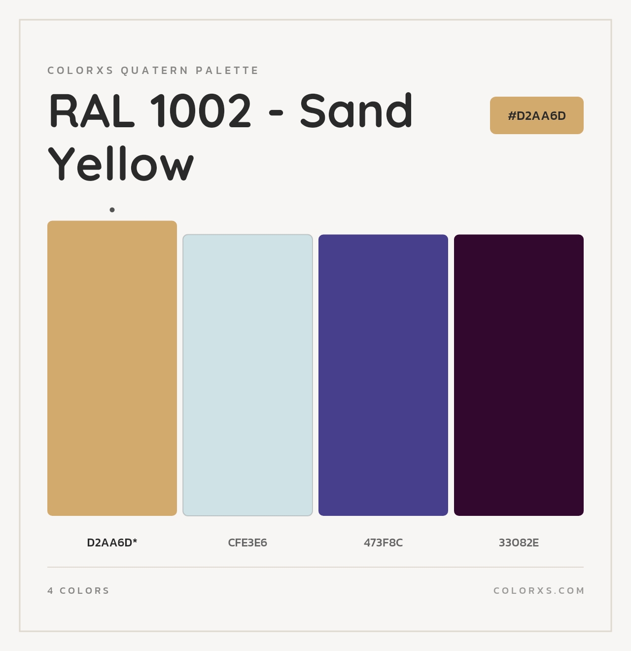 RAL 1002 - Sand Yellow - Colorxs Quad Palette