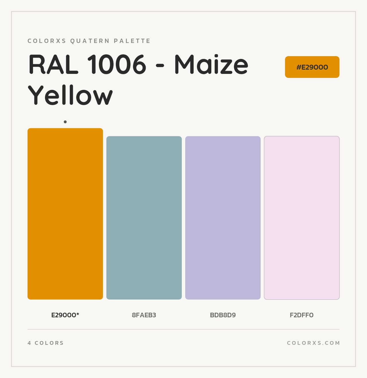 RAL 1006 - Maize Yellow - Colorxs Quad Palette