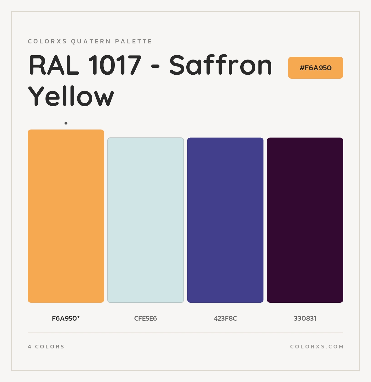 RAL 1017 - Saffron Yellow - Colorxs Quad Palette