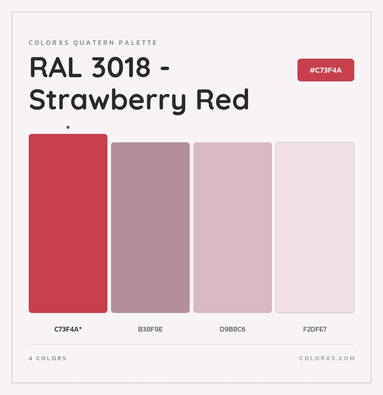 RAL 3018 - Strawberry Red - Colorxs Quad Palette